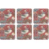 Aarbeidendief onderzetter 6 pack, Rood