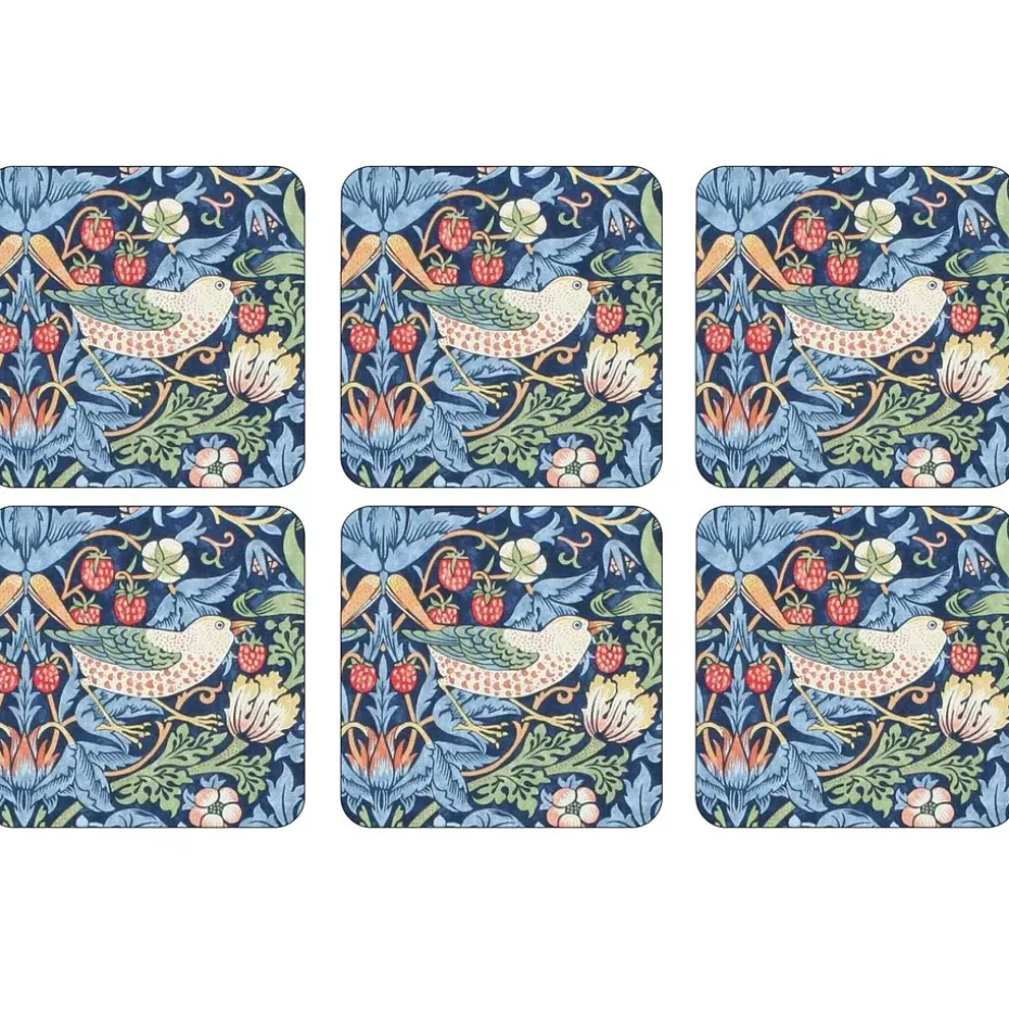 Aarbeidendief onderzetter 6 pack, Blauw