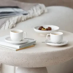 Afina espressokopje 5 cl met schotel, White