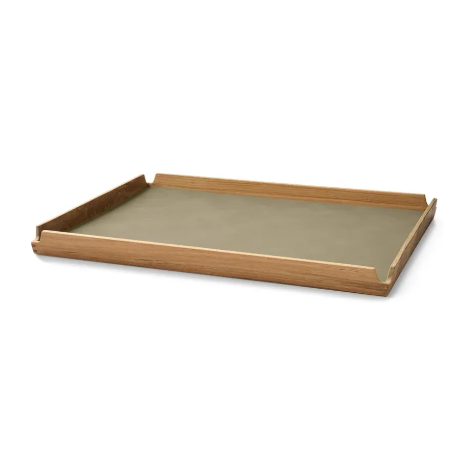 Airy teakhouten dienblad square L, Nupo herbal dust
