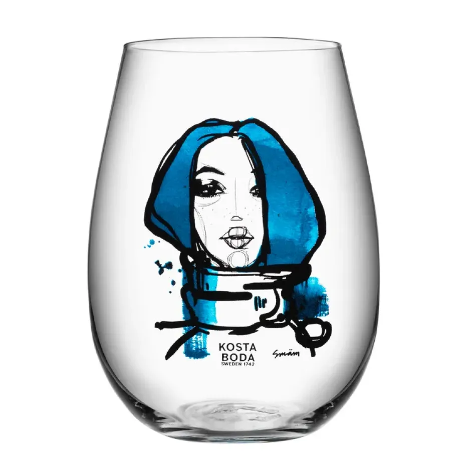 All about you glas 57 cl 2-pack, miss you (blauw)