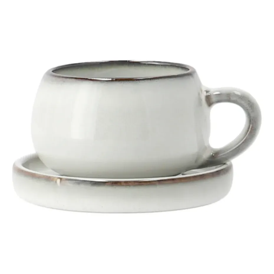 Amera espressokopje met schotel, White sands