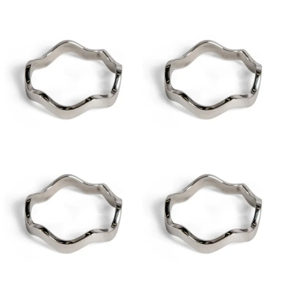 Anna servetring 4-pack, Zilver