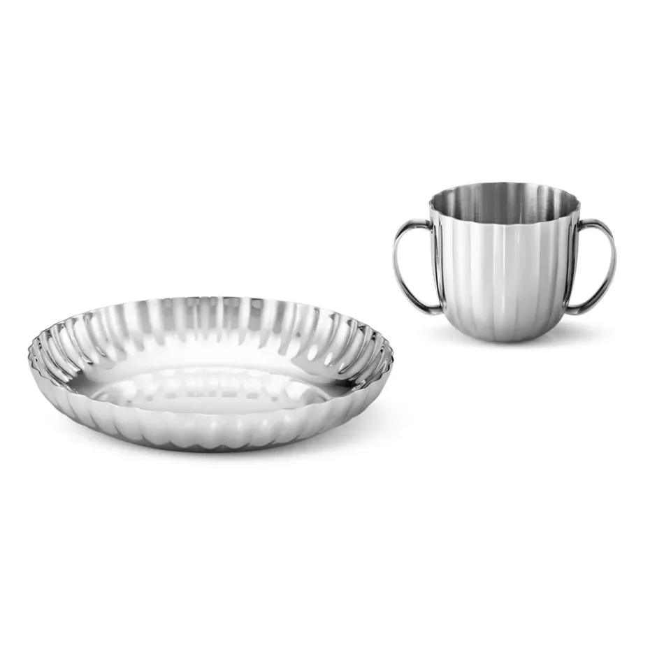 Bernadotte kinderservies 2-delig, Roestvrij staal