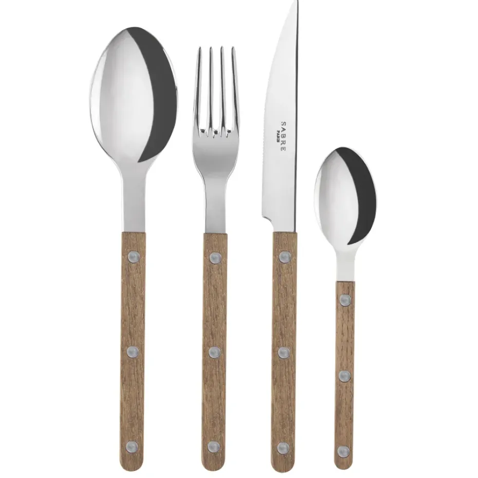 Bistrot bestek 24-delig, Teak wood