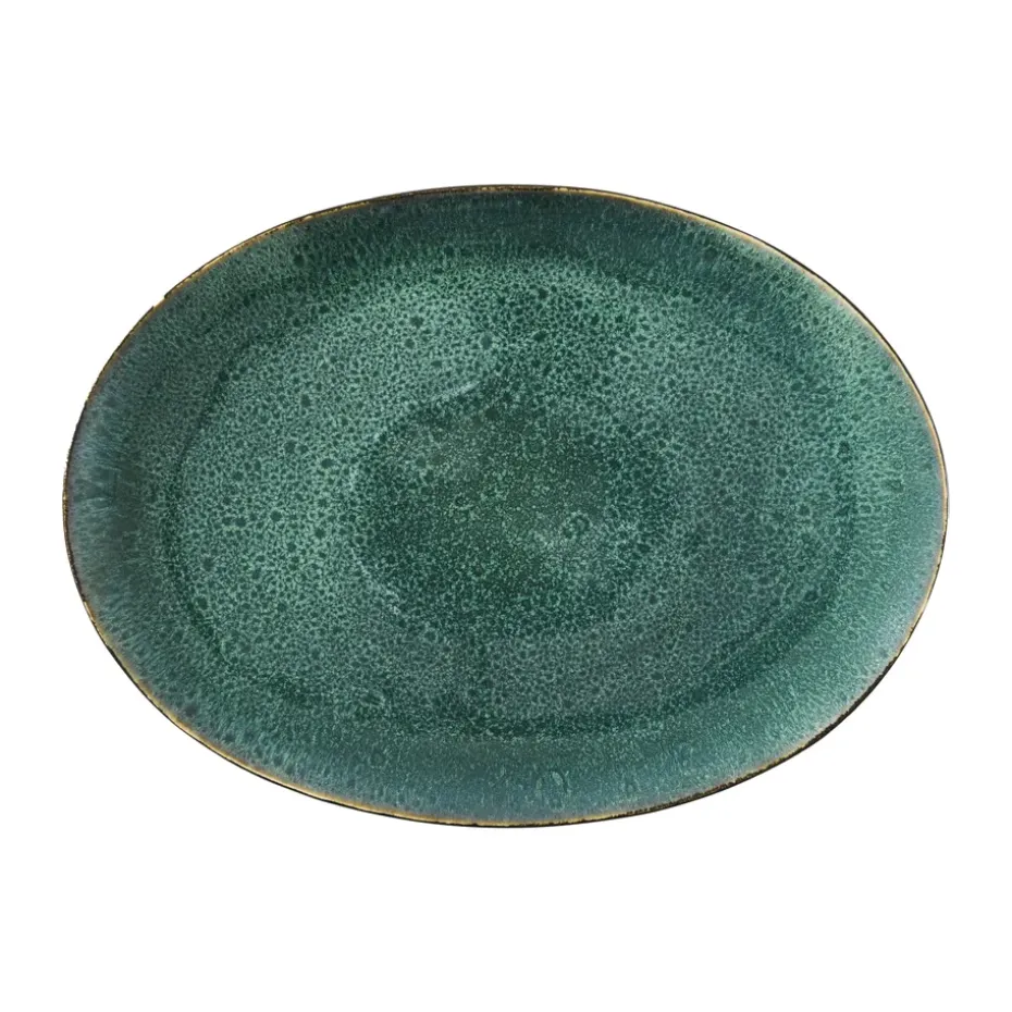 Bitz ovaal bord 45x34 cm, Zwart-groen