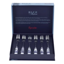 Blue Italian dessertvork 6-pack, Keramiek-roestvij staal