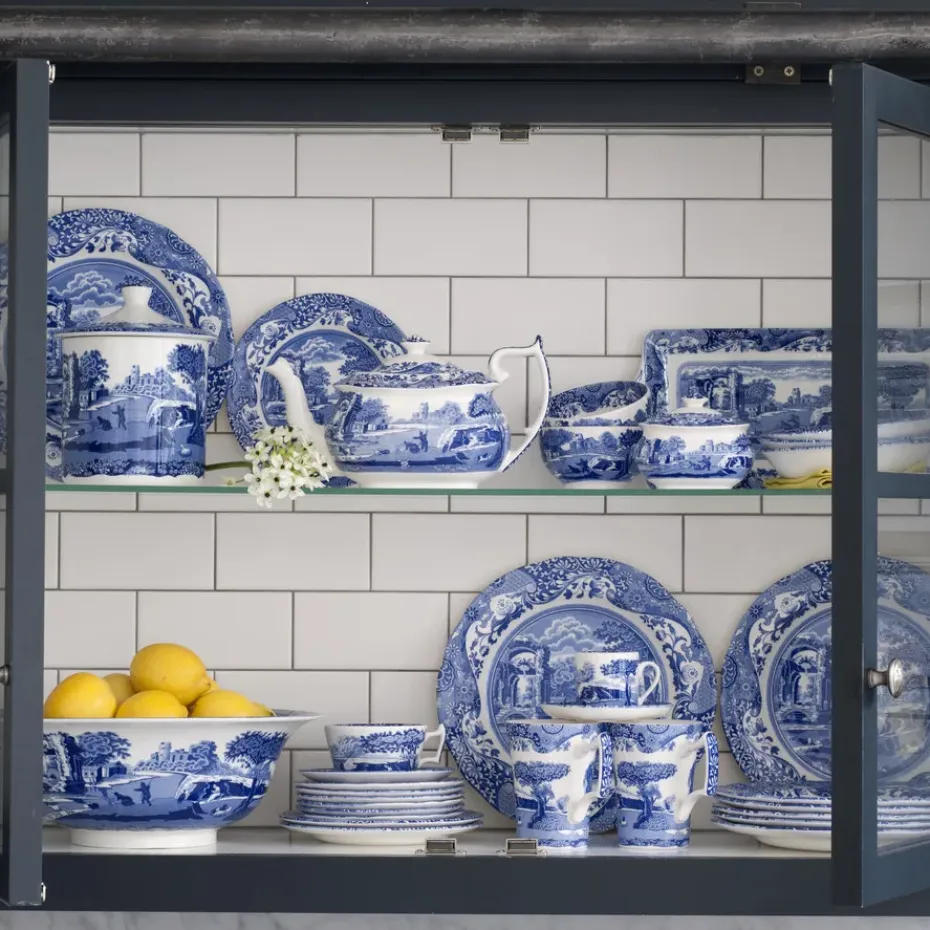 Blue Italian ronde schaal, 28 cm