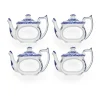 Blue Italian servetringen 4-pack, Blauw-wit