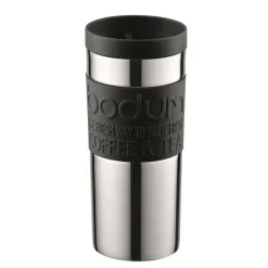 Bodum Travel mok verchroomd small, zwart