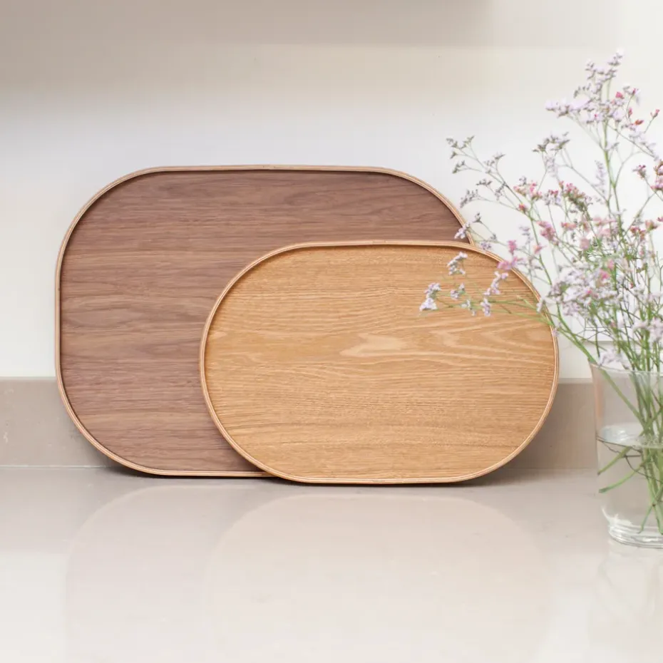 Bosign dienblad curveline medium 26x39 cm, Wilgenhout