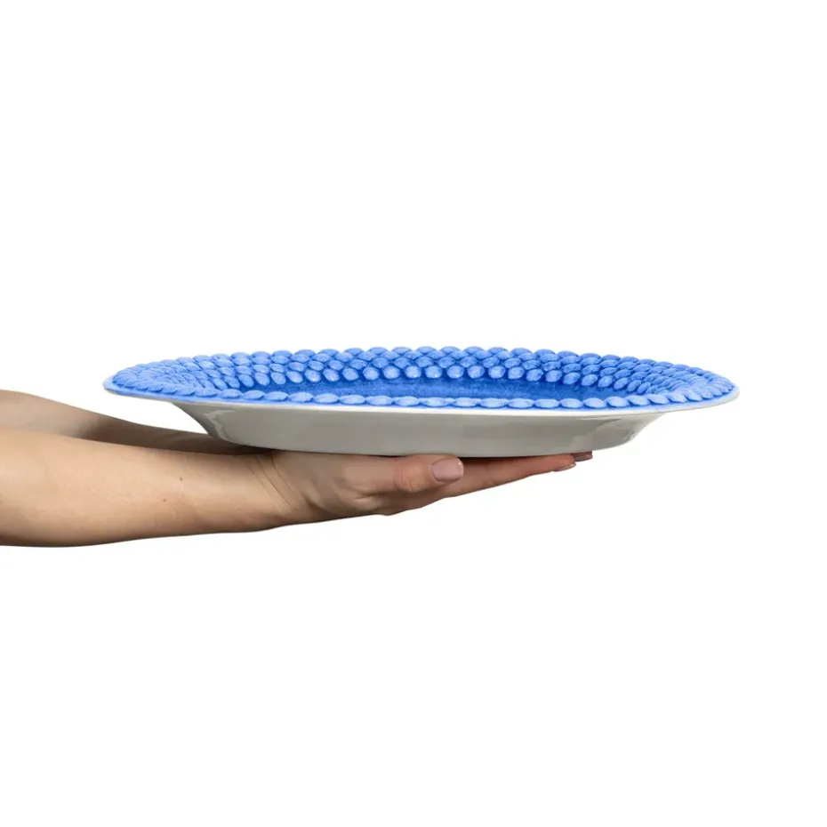 Bubbles ovale schaal, 35 cm, Lichtblauw