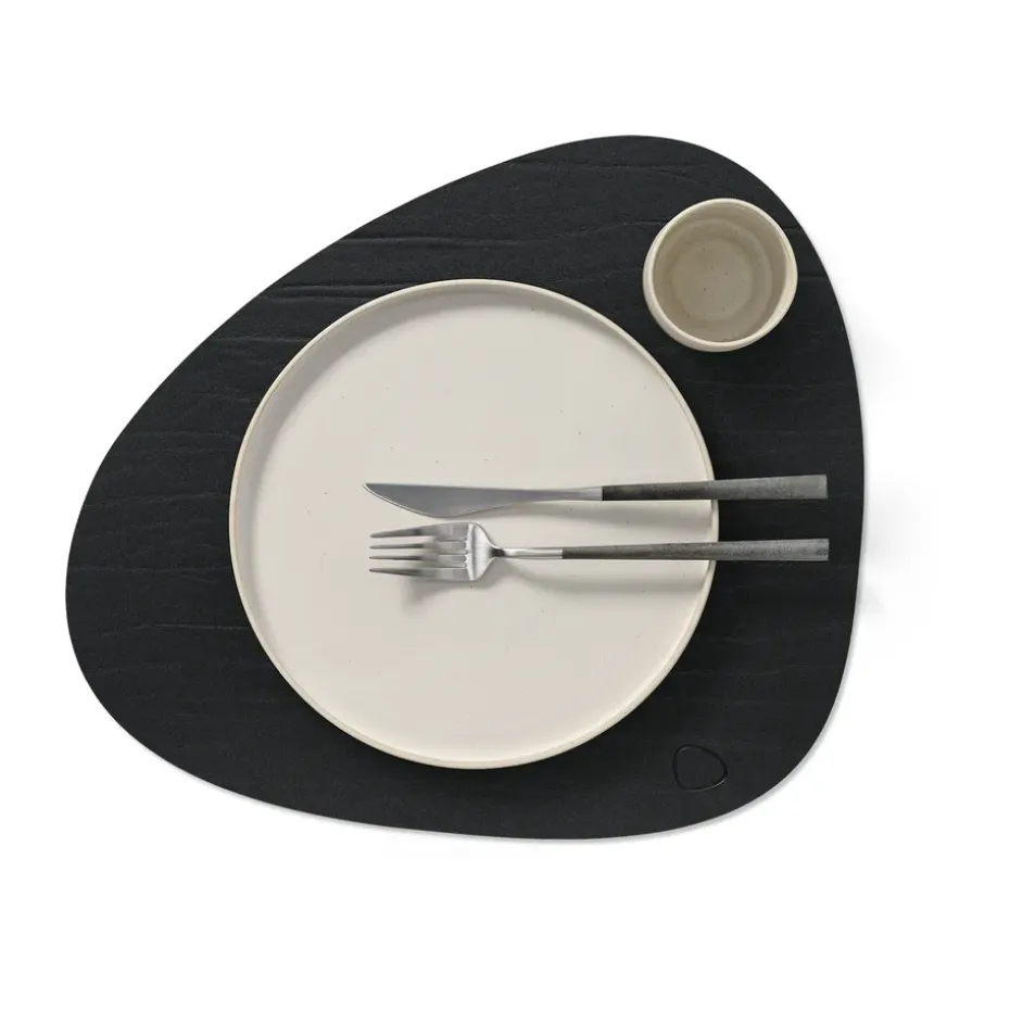 Buffalo placemat keerbaar curve L 1 St., zwart-naturel