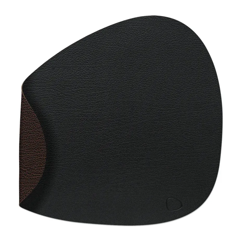 Bull placemat keerbaar curve L 1 St., zwart-bruin