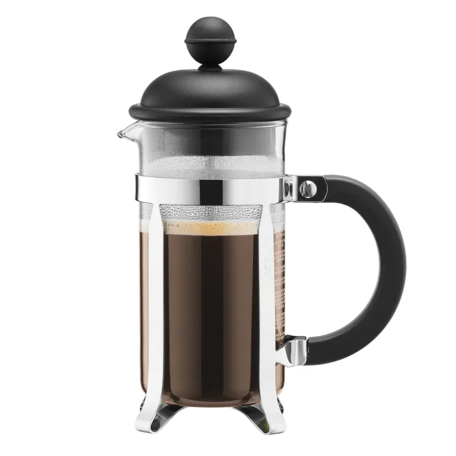 Caffettiera cafétiere zwart, 3 koppen