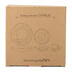 Charlie serviesset 3-delig, Blauw-wit