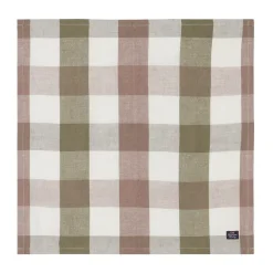 Checked Linen/Cotton stoffen servet 50x50 cm, Olive