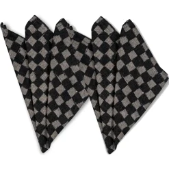 Checki stoffen servet 2-pack, Zwart