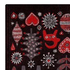 Christmas night tafelloper, zwart
