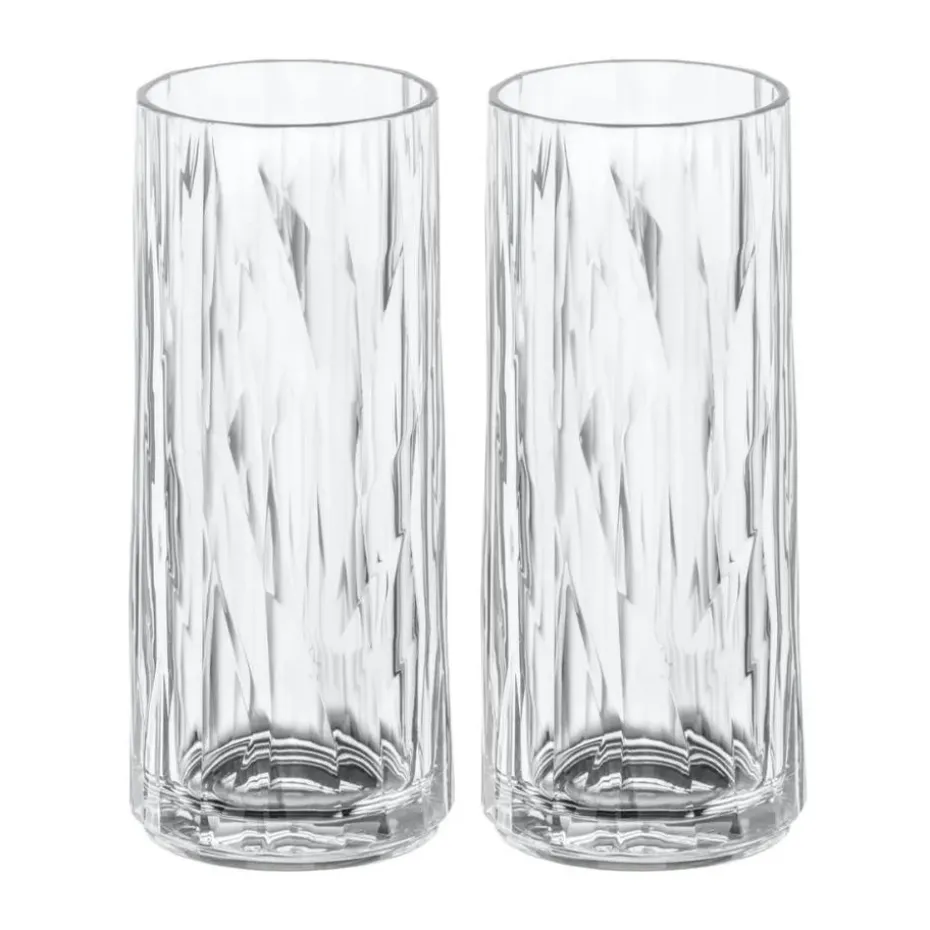 Club No. 3 longdrinkglazen kunststof 25 cl 2-pack, Kristalhelder