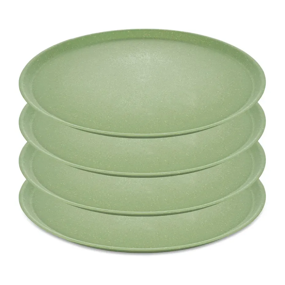 Connect bord Ø25,5 cm 4-pack, Nature leaf green