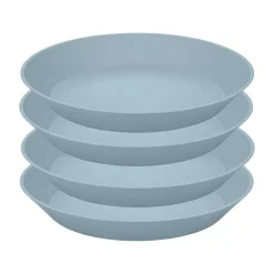 Connect diep bord Ø24 cm 4-pack, Nature flower blue