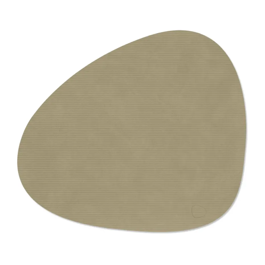 Corduroy placemat curve L, Herbal Dust