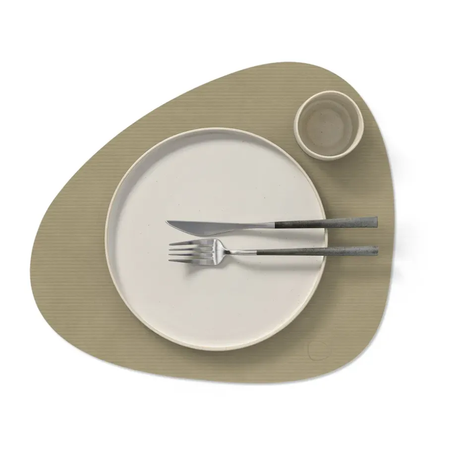 Corduroy placemat curve L, Herbal Dust