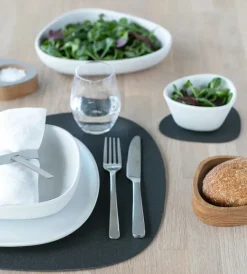Core placemat curve L , Flecked anthracite