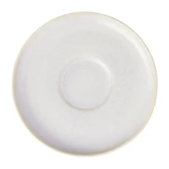 Crafted cotton koffieonderzetter Ø15 cm, White