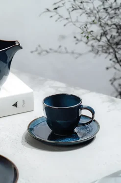 Crafted Denim schotel voor espressokopje Ø12 cm, Blue