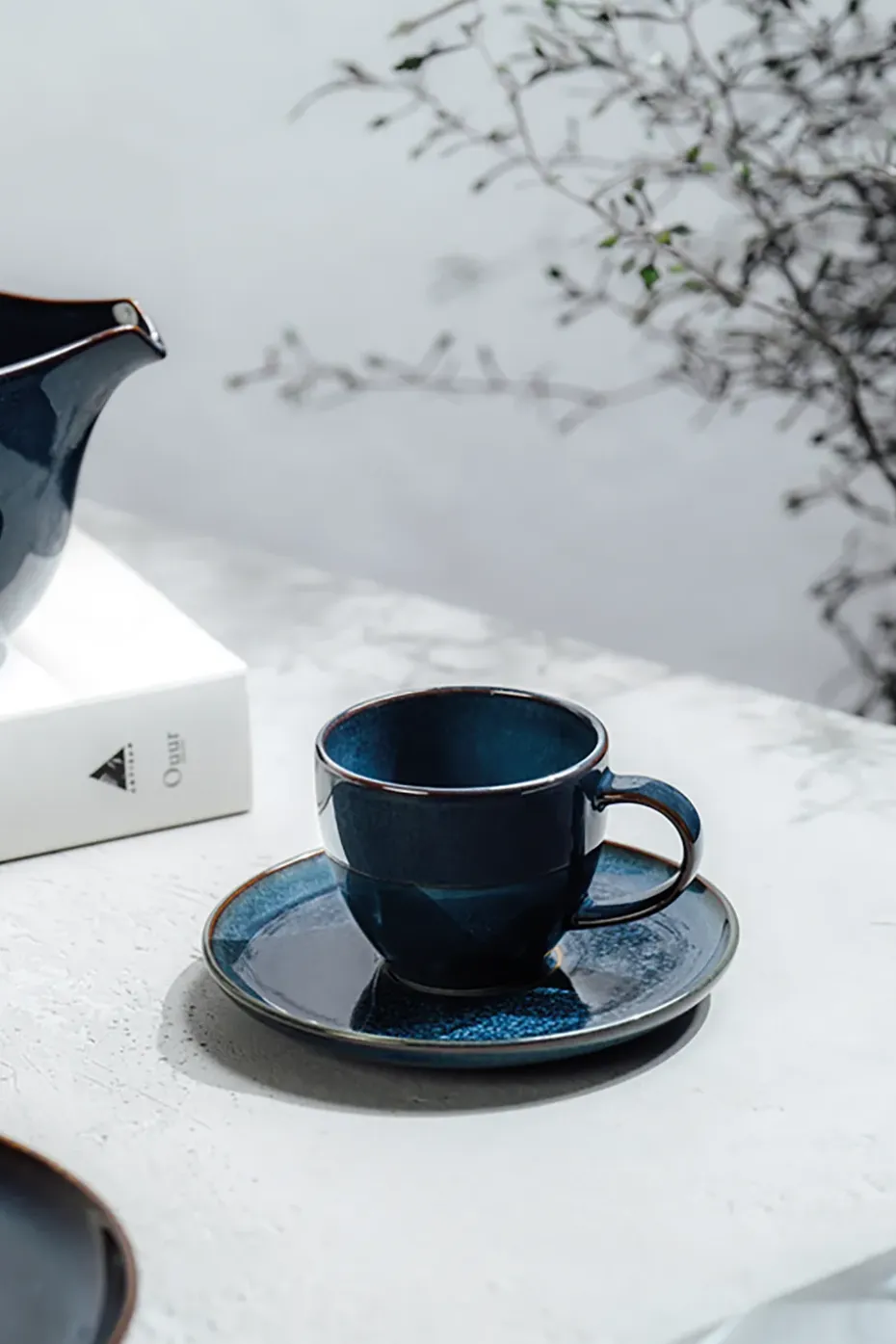 Crafted Denim schotel voor espressokopje Ø12 cm, Blue