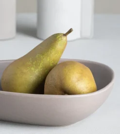 Curve Stoneware diep bord 19x22 cm, Warm grey