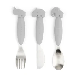 Deer Friends Easy-grip bestekset 3-delig, Grey