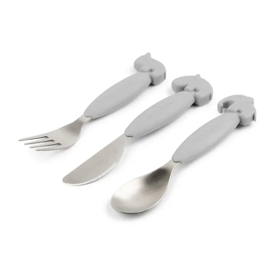 Deer Friends Easy-grip bestekset 3-delig, Grey
