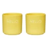 Design Letters eierdop 2-pack, Hello-yellow