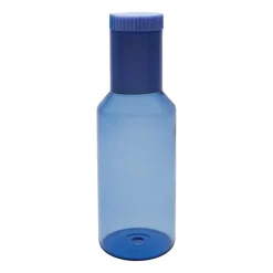 Design Letters glazen karaf tube 1 L, Blue/milky blue