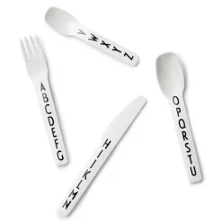 Design Letters kinderbestek melamine, 4 stuks