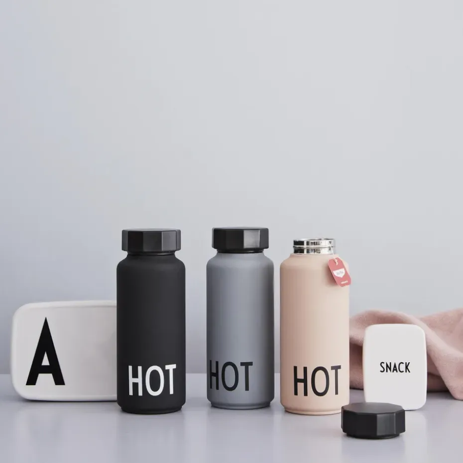 Design Letters thermosfles, zwart
