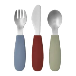 Dine bestekset siliconen 3-delig, Green-blue