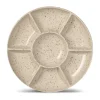 Ditte serveerschotel, Beige-bordeauxrood