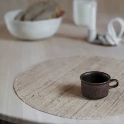 Dixie linnen placemat rond, Natural