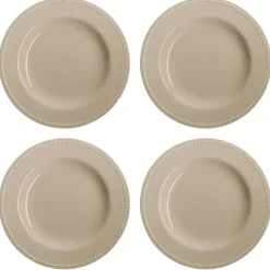 Dots bord 28 cm 4 stuks, Beige