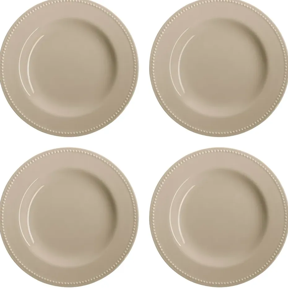 Dots bord 28 cm 4 stuks, Beige