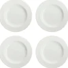 Dots bord 28 cm 4 stuks, Crème wit
