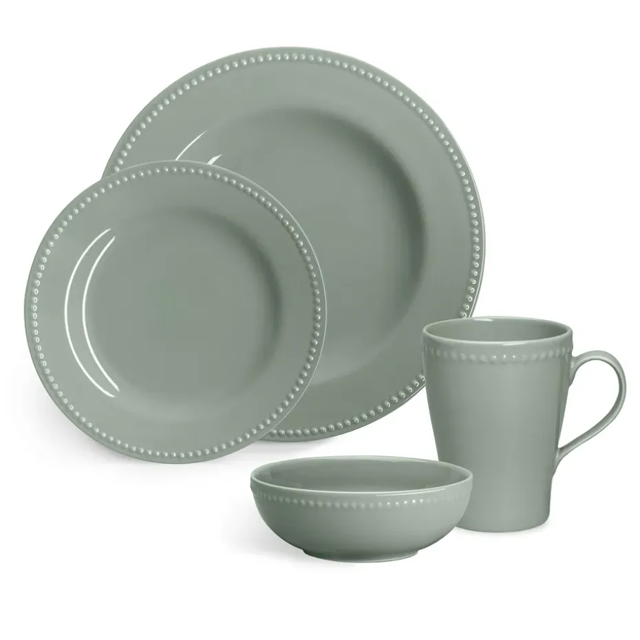 Dots bord 28 cm 4 stuks, Groen