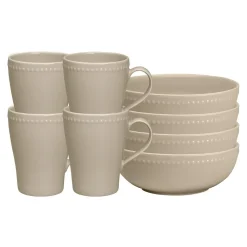 Dots ontbijtkom 60 cl 4 stuks, Beige