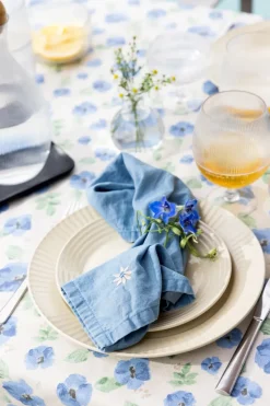 Eden gewaxte doek 150x250 cm, Blauw