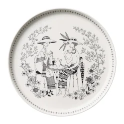 Emilia bord Ø24 cm, Zwart-wit
