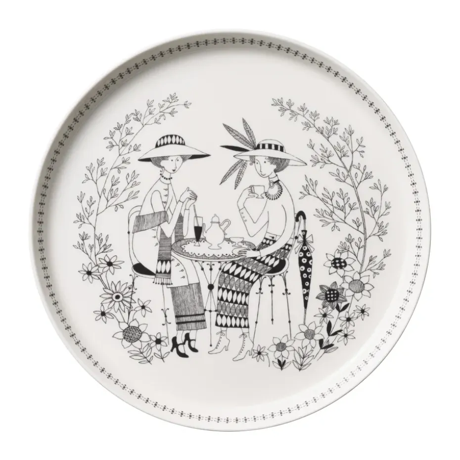 Emilia bord Ø24 cm, Zwart-wit